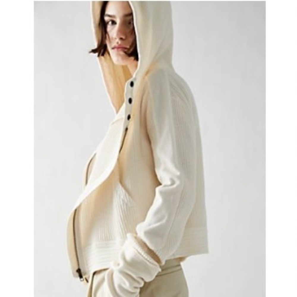 EUC Free People FP One Mason Hoodie Ivory